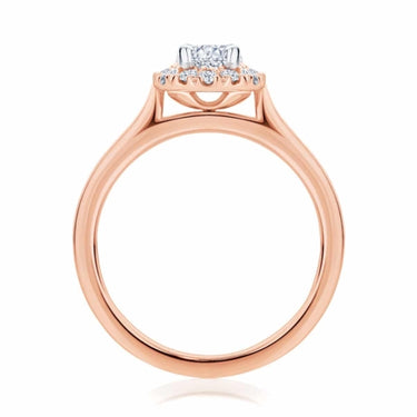 1.30 Carat Oval Cut Lab Diamond 4 Prong Setting Halo Engagement Ring in Rose Gold