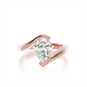 1 Ct Pear Shaped Bezel Setting Moissanite Bypass Engagement Ring In Rose Gold