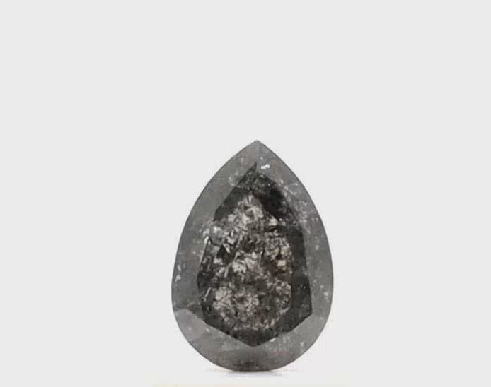 0.68 Carat Pear Shape Salt and Pepper Diamond