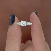 1.12 Ct Princess & Round Cut Lab Dimond Ring