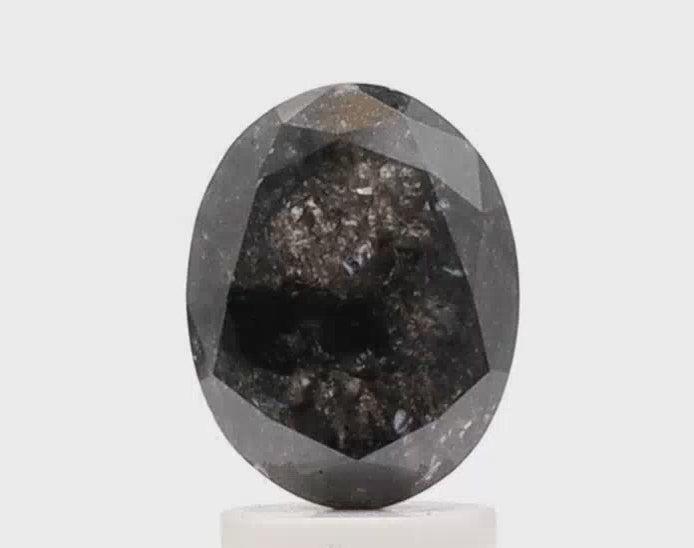 2.16ct Oval Shape Salt and Pepper Diamond