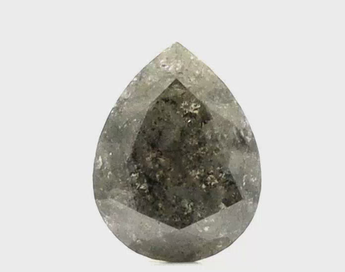 2 Carat Pear Shape Salt and Pepper Diamond