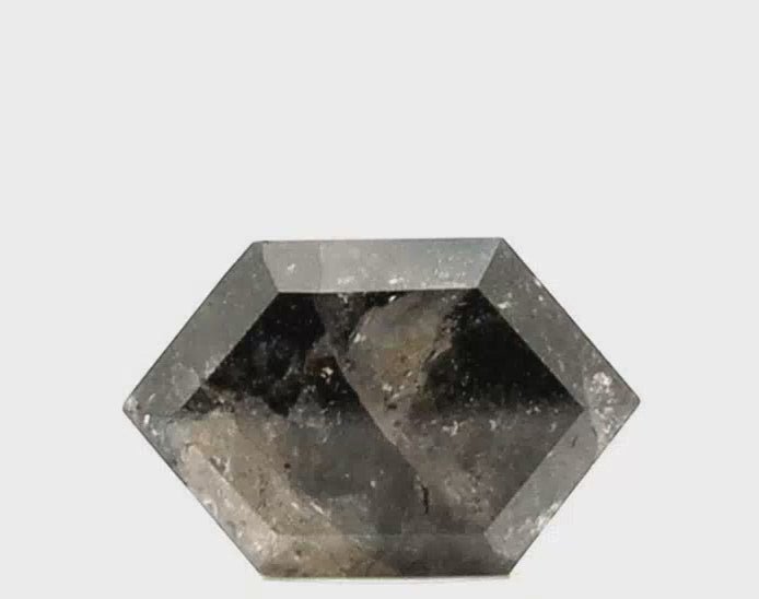 2 ct Hexagon Shape Salt and Pepper Diamond