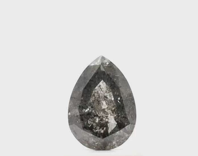 0.72 Ct Pear Shape Salt and Pepper Diamond