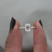 1 Ct Emerald Shape Lab Grown Diamond Solitaire Ring