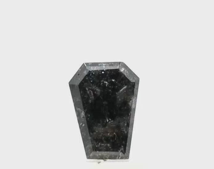 0.62 Carat Coffin Shape Salt and Pepper Diamond