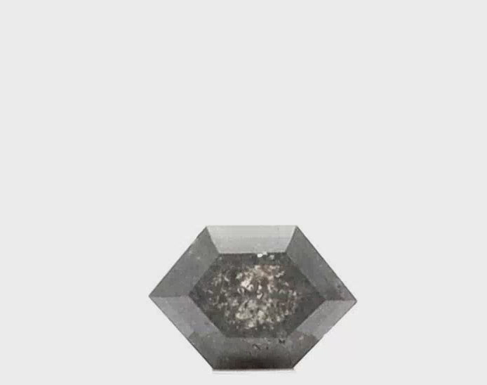 0.66 Ct Hexagon Cut Salt and Pepper Diamond