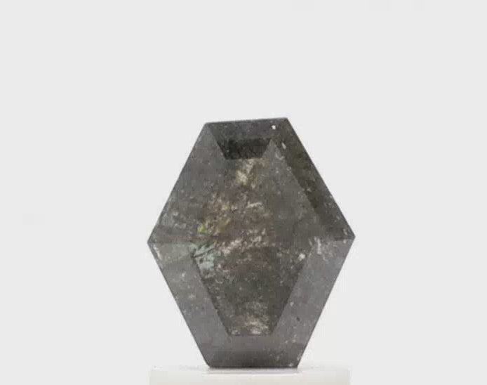 0.85 Carat Hexagon Cut Salt and Pepper Diamond