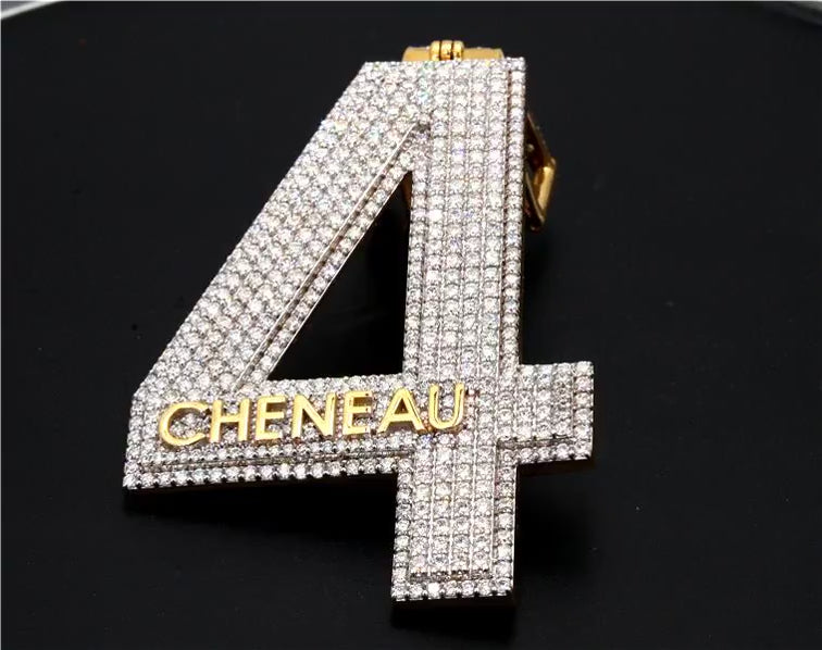 7 Ct Round Cut "4 Number" Hip-hop Lab Diamond Pendant