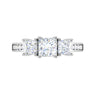 2.70 Carat Princess Cut Prong Setting 3 Stone Lab Diamond Ring In White Gold