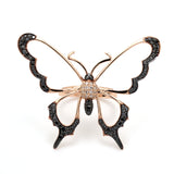 0.83 Carat Round Cut Black Diamond Butterfly Ring