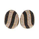 2.80 Carat Round Cut Black And White Diamond Cocktail Stud Earring