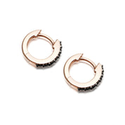 0.22 Ct Round Cut Prong Setting Black Diamond Earrings