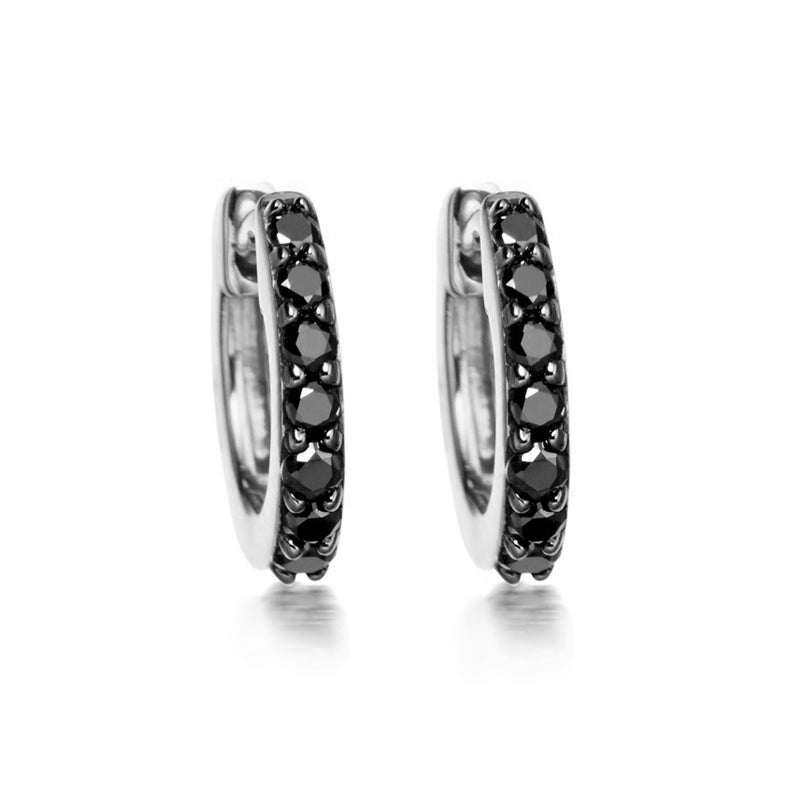 0.22 Ct Prong Setting Black Diamond Earrings