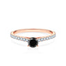 1.21 Carat Round Cut 4 Prong Black Diamond Wedding Ring
