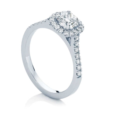 1.60 Carat Cushion Cut Lab Diamond Prong Setting Halo Engagement Ring in White Gold