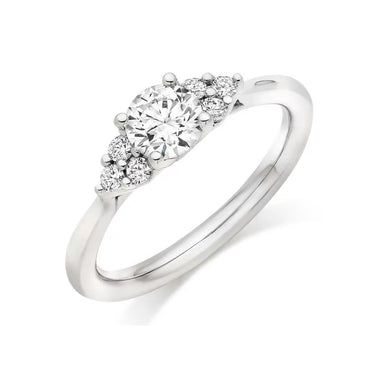 1.60 Carat Round Cut Prong Setting Seven Stone Lab Diamond Engagement Ring In White Gold