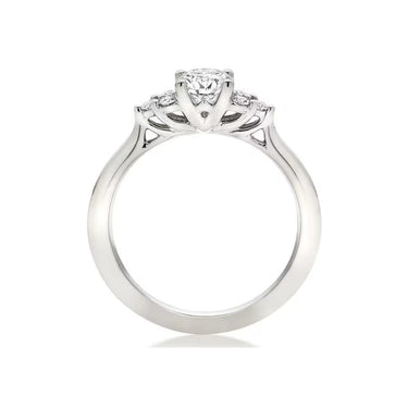 1.60 Carat Round Cut Prong Setting Seven Stone Lab Diamond Engagement Ring In White Gold