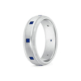 0.8 Ct Blue Sapphire Ring For Men’s In Sterling Silver