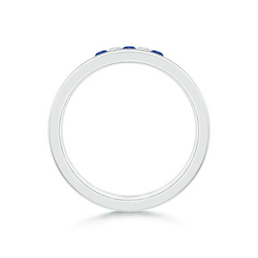 0.15 Ct Blue Sapphire Gemstone & Diamond Men’s Wedding Ring