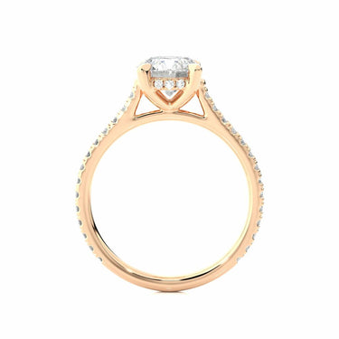 1.60 Carat Claw Prong Halo Engagement Ring Rose Gold