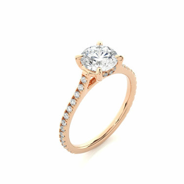 1.60 Carat Claw Prong Halo Engagement Ring Rose Gold