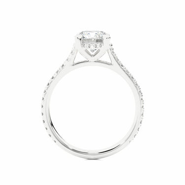 1.60 Carat Claw Prong Halo Engagement Ring White Gold