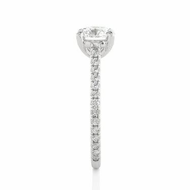1.60 Carat Round Cut Claw Prong Hidden Halo Diamond Ring In White Gold
