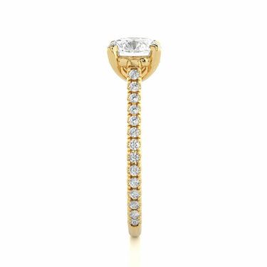 1.60 Carat Round Cut Claw Prong Hidden Halo Diamond Ring In Yellow Gold