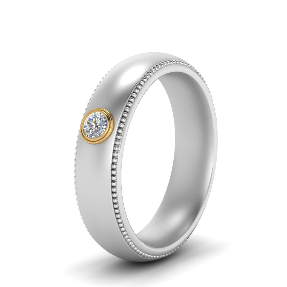 0.2 Ct Bezel Set Solitaire Classic Wedding Ring