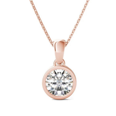 0.5 Carat Round Shaped Solitaire Diamond Pendant In Rose Gold 
