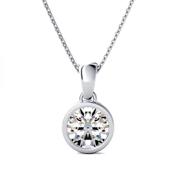 0.50 Carat Round Shaped Solitaire Lab Diamond Pendant 950 Platinum Natural Diamond