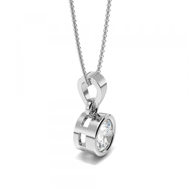 0.50 Carat Round Shaped Solitaire Lab Diamond Pendant