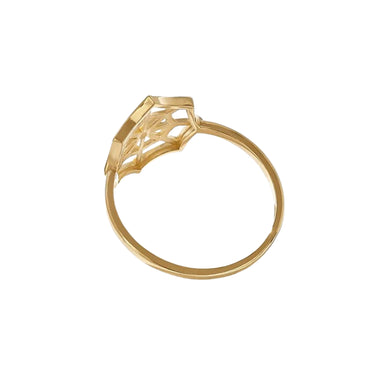 0.20 Carat Diamond Halloween Ring In Spider Web Design In Yellow Gold
