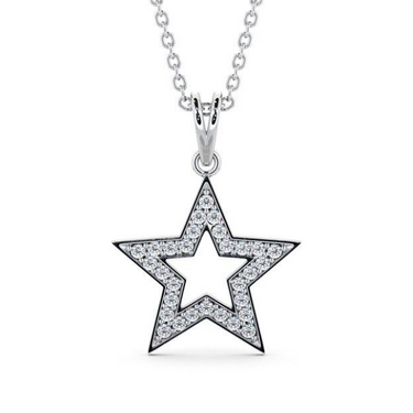 0.30 Carats White Star Shape Diamond Pendant For Peace Of Mind