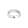 0.08 Ct Emerald Cut Wedding Ring In Sterling Silver