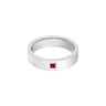 0.08 Ct Red Ruby Wedding Ring In Sterling Silver