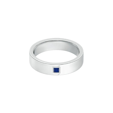 Blue Sapphire Wedding Ring In Sterling Silver