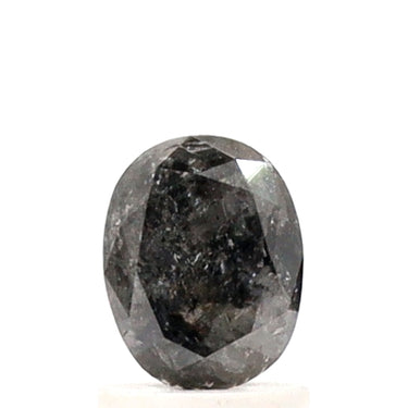 Diamante de sal y pimienta de talla ovalada de 1,42 quilates