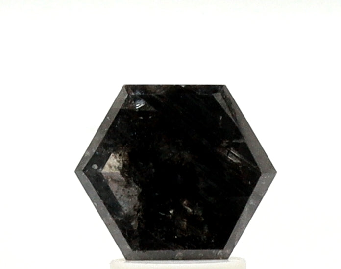 1.70 Ct Hexagon Shape Salt and Pepper Diamond