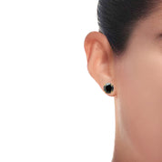 1.30 Carat Black Diamond Stud Earrings Round Shape Minimal Basket Set Design
