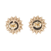 Round Cut Diamond Halo Black Diamond Stud Earrings