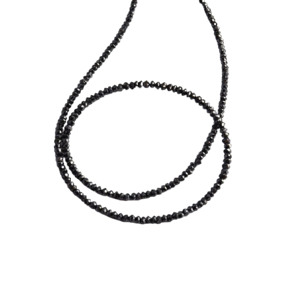 16 Inch Black Diamond Faceted Beads