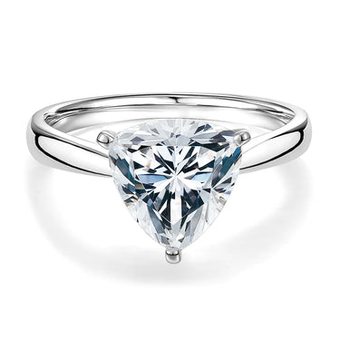 1 Ct Trillion Cut Prong Setting Lab Diamond Solitaire Engagement Ring in White Gold