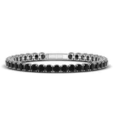 12.25 Carat Round Cut Prong Setting Black Diamond Tennis Bracelet