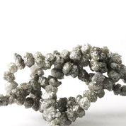 7 Inch Gray Uncut Diamond Beads