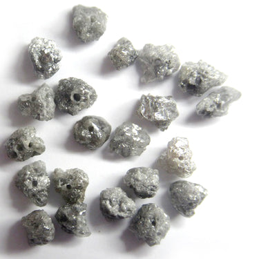 3 Ct Natural Uncut Gray Diamond Beads
