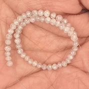 16 Inch White Diamond Faceted Beads Necklace