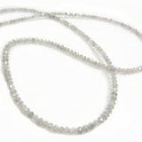 16 Inch White Diamond Faceted Beads Necklace