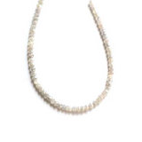 30 Inch White Diamond Faceted Beads Necklace